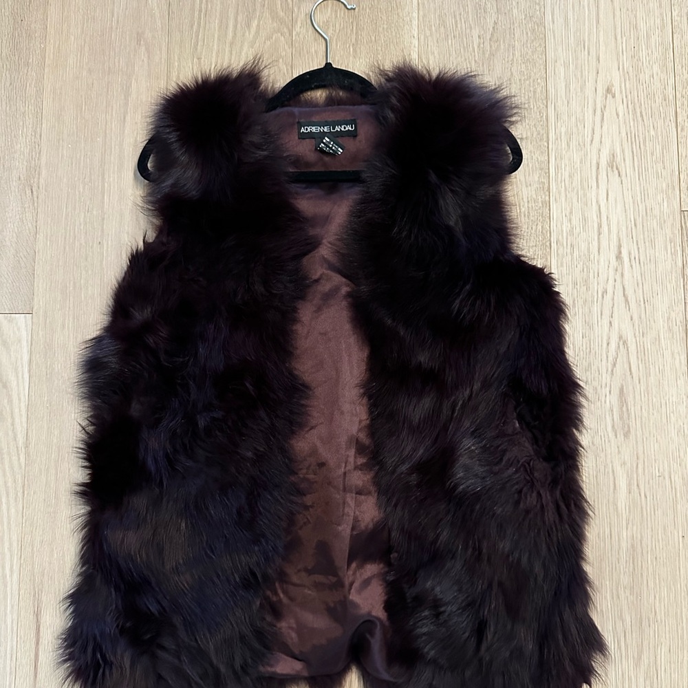 Adrienne Landau Dark Fur Vest